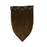 RUNATURE Clip on Hair 20 Inches Color 4 Chocolate Brown (50g,3Pieces) Real Human Hair Extensions for Women Clip in Hair Extensions