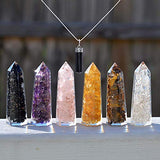 Healing Crystal Wand Set of 6 Orgonite – Includes 3” Amethyst Crystal, Tigers Eye