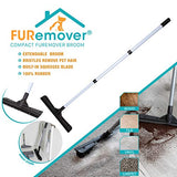 FURemover Compact Broom, Pet Hair Removal Broom with Squeegee and Telescoping