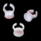 Pigment Rings - Yuelong 300PCS Tattoo Rings Cups Disposable Makeup Rings Tattoo Glue Holder, Tattoo Ink Ring Adhesive Makeup Glue Ring Plastic Nail Art Eyelash Extension Rings(Large)
