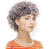 Old Lady Costume Set-Grandmother Wig,Wig Caps,Madea Granny Glasses