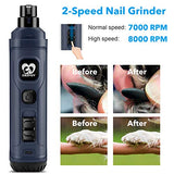 Casfuy Dog Nail Grinder with 2 LED Light - New Version 2-Speed Powerful Electric Pet