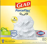 Glad OdorShield Tall Kitchen Antimicrobial Drawstring Trash Bags - Scented - 13 Gallon