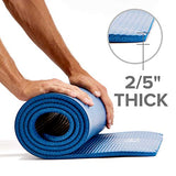 Gaiam Essentials Thick Yoga Mat Fitness and Exercise Mat With Easy-Cinch Yoga Mat