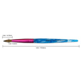 Pana Size # 6 USA Acrylic Nail Brush100% Pure Kolinsky Hair Acrylic White~Swirl~Blue Handle with Pink Ferrule Round Shaped Style (PN-AP-6)