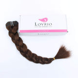 Lovrio 9A Grade Clip in Human Hair Extensions Color Chocolate Brown Big Thick Double Weft Make Full Head Remy Straight Hair Clip Ins 16 inch 120g 7 pieces 18 clips