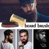 ALIVER Beard Grooming Kit for Men, Beard Bristle Brush and Two Beard Comb Set, Come With Convenient Small Travel Bag.