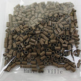200 PCS 4mm Dark Brown Color Copper Silicone Tube Micro Ring For I Bonded Tipped Human Hair Extension