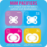 MAM Night Pacifiers (2 Pack, 1 Sterilizing Pacifier Case), Pacifiers 0-6 Months