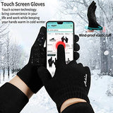 Achiou Winter Knit Gloves Touchscreen Warm Thermal Soft Lining Elastic Cuff Texting