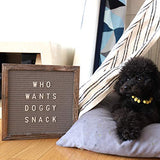 Rustic Wood Frame Gray Felt Letter Board 10x10 inch. Precut White & Gold Letters
