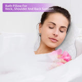 Bath Pillows For Tub, Premium 3D Mesh Breathable Bathtub Pillow, Ergonomic Comfort Spa Bath Pillows For Tub Neck And Back Support, Bath Accessories For Women & Men With Powerful Suction Cups, White