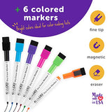 kedudes Magnetic Dry Erase Whiteboard Sheet 17" x 11" with a Set of 6 Markers