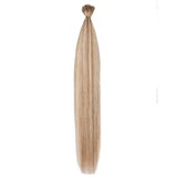 SEGO Pre Bonded Keratin Stick/I Tip Remy Human Hair Extension Cold Fusion Hair Piece for Women Smooth Straight 100 Strands/pack #12P613 Golden Brown&Bleach Blonde 16 inches 50g