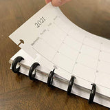 2021 Monthly Planner Calendar Refill Pages for 9 Disc Planners