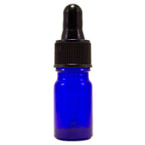 5 ml (1/6 fl oz) Cobalt Blue Glass Bottle with Glass Dropper (12 Pack)