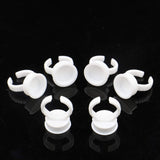 Pigment Rings - Yuelong 300PCS Tattoo Rings Cups Disposable Makeup Rings Tattoo Glue Holder, Tattoo Ink Ring Adhesive Makeup Glue Ring Plastic Nail Art Eyelash Extension Rings(Large)