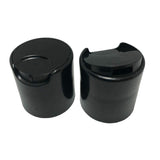 6 PCS Empty White HDPE Bottle 12 oz - Cosmo Round Plastic Bottles - 24/410 Black Disc Cap - 24 mm Foil Pressure Seal for Freshness and Leak Prevention - Phthalate Free Approved for Safe Cosmetics