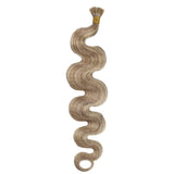 Ugeat Itip Human Hair Extensions 20inch I Tip Real Hair Extensions 40Gram Keratin I Tip Fusion Hair Extensions Blonde Highlighted to Bleach Blonde Body Wave 0.8g/Strand