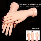 Practice Hand for Acrylic Nails - 2Pack Nail Art Training Hand Flexible Movable Fake Hand for Nails Practice Manicure Practice Tool Nail Hand Mannequin Flexible Bendable Mannequin Hand