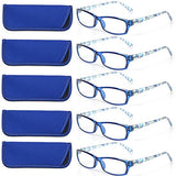 Reading Glasses 5 Pairs Fashion Ladies Readers Spring Hinge with Pattern Print