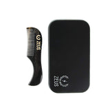 ZEUS Natural Horn Mustache Comb in Deluxe Tin - 76mm Moustache Comb for Men!