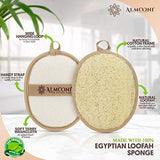 Premium Exfoliating Loofah Pad Body Scrubber, Made with Natural Egyptian Shower