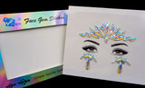 face gems makeup mermaid Face jewels festival Women Face Gems fluorescence crystal sticker rhinestone glitter temporary tattoo for halloween make up (TP361 peacock tail)