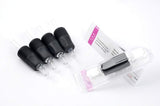 Tattoo Disposable Grips Hex Tube 1-inch Soft Silicone Black Tubes with Clear Long Tips 20pcs (9ClosedMag)