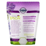 SaltWorks Ultra Epsom Bath Salt Bag, Translucent to White Crystals Lavender 32 Ounce