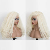 FASHION IDOL Lace Front Wigs for Black Women Afro kinky Straight Wigs 613 Synthetic Wigs with Curly Ends