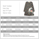 Youlebao Girls Cotton Long Sleeve Casual Cartoon Appliques Striped Jersey Dresses