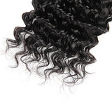 Malaysian 8 A Virgin Human Hair 3 Bundles with Lace Closure Curly Hair Extensions Natural Color (12 14 16+10C, deep wave)