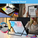 Small Dry Erase White Board - Desktop Whiteboard 10"X10" Black Frame with Stand