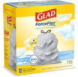 Glad Protection Series ForceFlex Tall Kitchen Drawstring Trash Bags – 13 Gallon