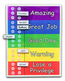 Behavior Clip Chart for Multiple Kids. Comes with 1, 2, 3, 4, 5, or 6 Custom Movable