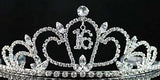 Sweet Sixteen 16 16th Years Old Birthday Party Floral Rhinestone Crystal Princess Tiara Crown With Hair Combs Cake Topper Head Jewelry Silver T1722