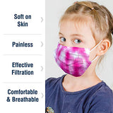 WeCare Kids Disposable Face Masks, 50 Asstd Tie Dye Masks, Individually Wrapped