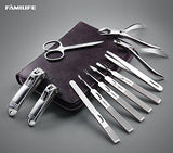 FAMILIFE L01 11 in 1 Stainless Steel Manicure Set with Box