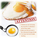 COTEY Large 3.5" Nonstick Egg Rings Set of 4, Round Crumpet Ring Mold Shaper