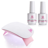Makartt Nail Art Foil Glue Gel and Nail Lamp Bundle, 15ML 2 Bottles Foil Stickers Nail Transfer Tips , 6W Mini UV LED Lamp