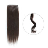 2 Pieces Dark Brown Human Hair Clip in Hair Extensions 14inch,Straight Hairpiece about 25g/pc,total 50g