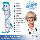 CHARMKING Compression Socks for Women & Men Circulation 15-20 mmHg