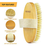 Dry Brushing Body Brush, POPCHOSE Natural Bristle Dry Skin Exfoliating Brush Body
