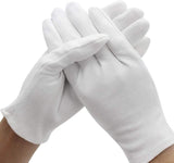 VSILE 12 Pairs Moisturizing Gloves,White Cotton Gloves,Spa Gloves Inspection Gloves, Make-up Moisturizing Hands, Jewelry, Silver Photo Inspection