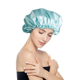 Satin Bonnet for Women, Double-Layered Satin Sleep Bonnet,Fruit Green Satin Night Cap for Sleeping,with Premium Elastic Band