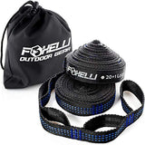 Foxelli Hammock Straps XL – Camping Hammock Tree Straps Set (2 Straps & Carrying