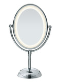 Conair Reflections LED Lighted Collection Double-Sided Makeup Mirror, 1x/7x magnification, Polished Chrome