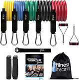 Resistance Bands Set - 5-Piece Exercise Bands - Portable Home Gym Accessories