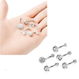 Jconly 20Pcs Professional Belly Piercing Kit 14G Belly Button Rings for Women Girls Navel Rings CZ Body Piercing, Belly Piercings